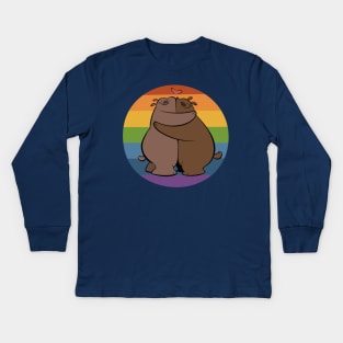 Rainbow Bear Hug Kids Long Sleeve T-Shirt